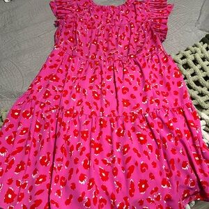Pink and Red Leopard Print Dress